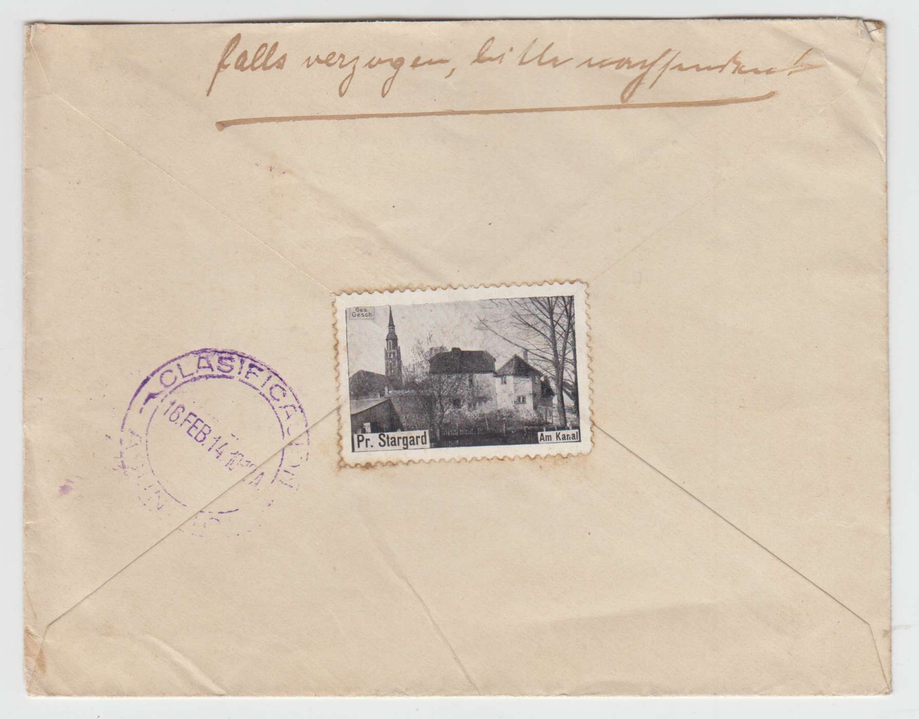 Paraguay 1914 — Scott 211 (3x) & 213 (3x) on cover with violet Colonia Nva