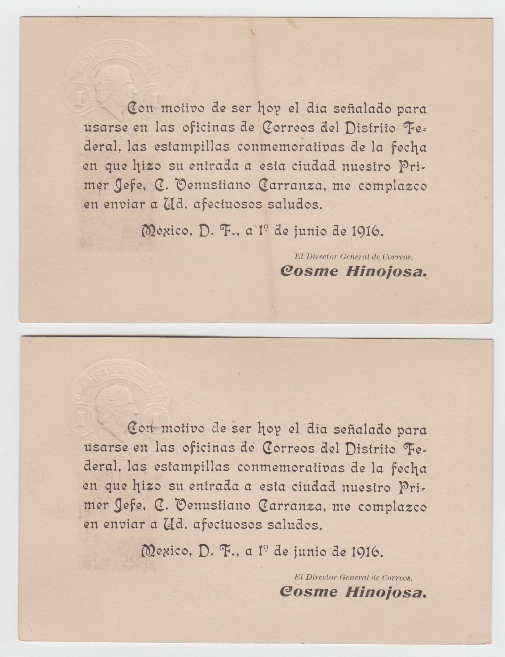 Mexico 1916 — Mepsi Pc117+ Scott 574 & 575