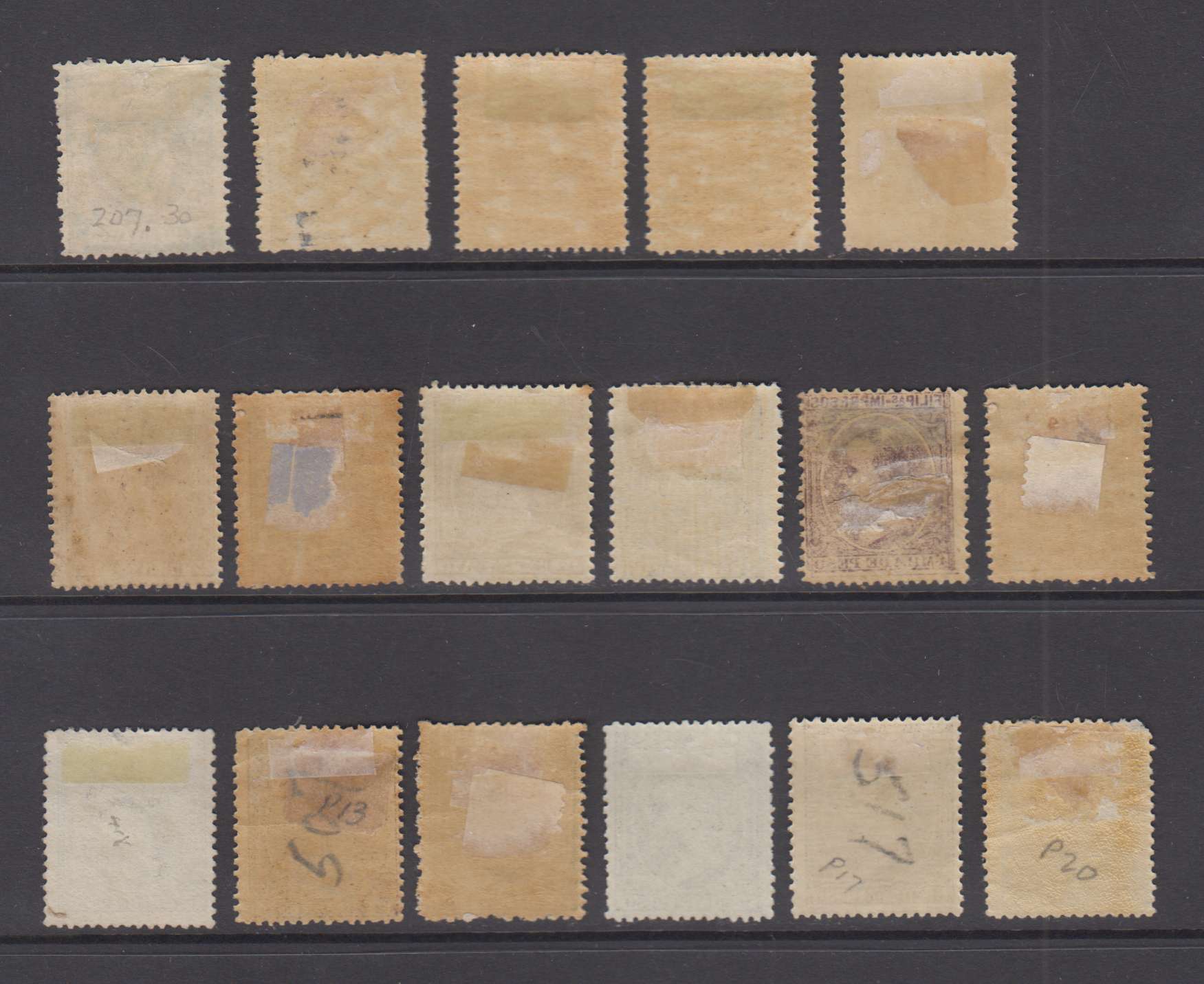 Philippines 1890 — Scott 140 thru 179, 193 thru 210 & P5 thru P20 not complete