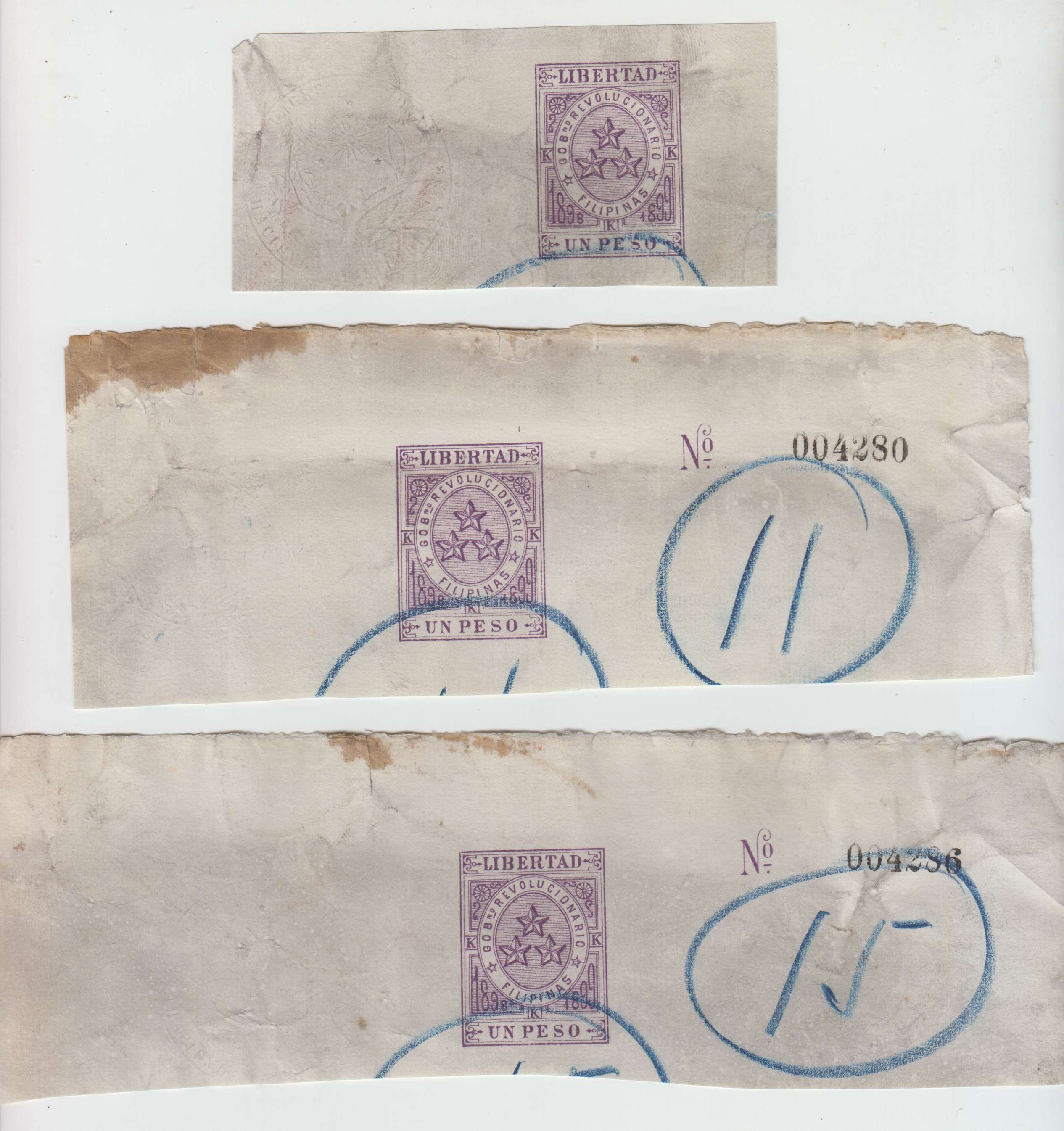 Philippines 1870 — Stamped paper cut outs