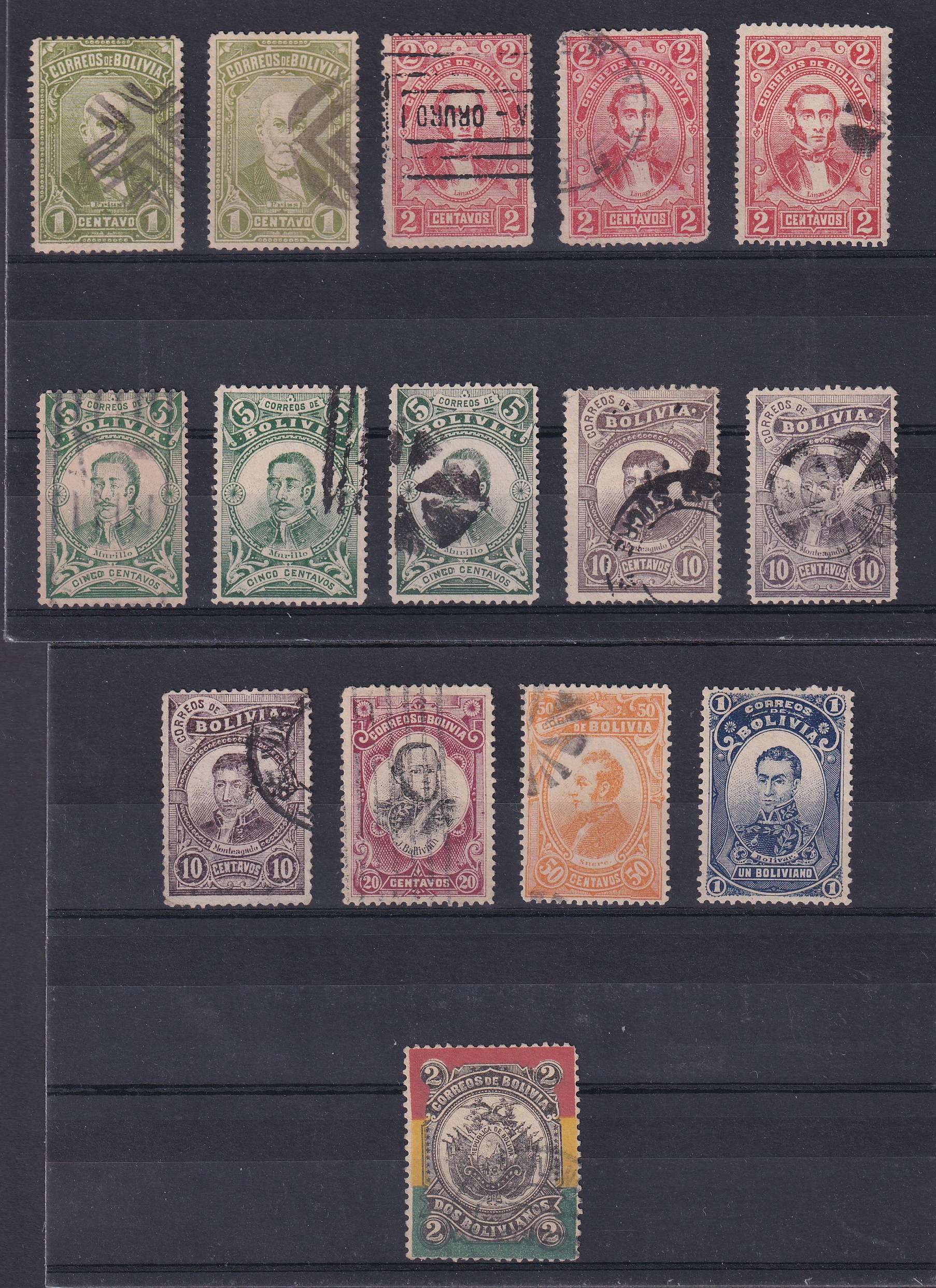 Bolivia 1897 — Scott 47-54